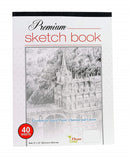 40 Sheets Three Leaf Sketchbooks 9”x12” Premium Sketchbook and 30 Sheets Wired Sketchbook - 1 Set