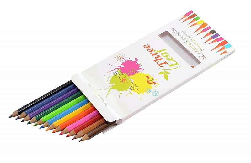 40 Sheets Three Leaf Sketch Book Premium Sketchbook 9”x12” + 8 Neon Gel Pens + 12 Colored Pencils + 18 Oil Pastels- 1 Set