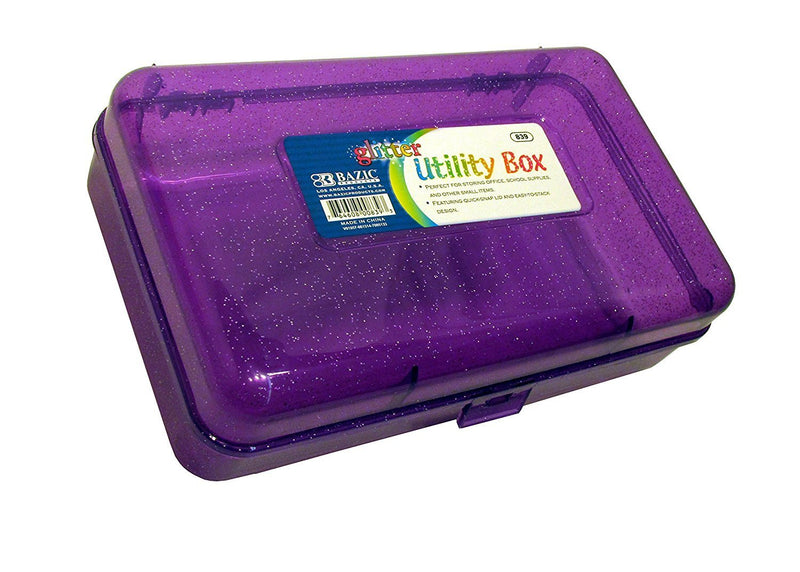 Bazic Assorted Colors Glitter Utility Storage Box 4 Pack