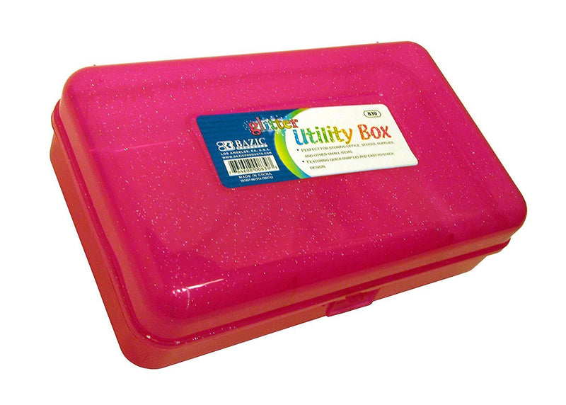 Bazic Assorted Colors Glitter Utility Storage Box 4 Pack
