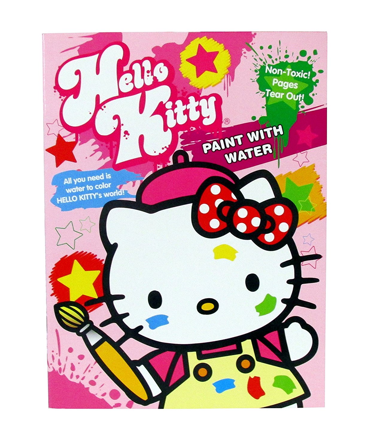 1 Book Bazic Hello Kitty Coloring Book Paint With Water Single-sided  Non-toxic 16 Designs - 1 Set