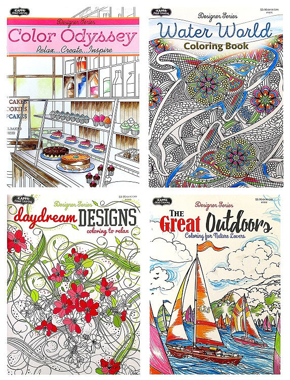 Wholesale Adult Designer Series Coloring Book - Assorted Styles
