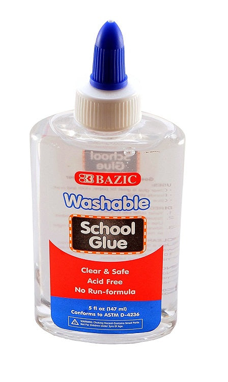 Bazic Glue Set (2 Super Glue + 3 Refillable Clear Glue Pen + 1 Washable Clear School Glue + 1 Permanent Glue Tape) - 1 Set