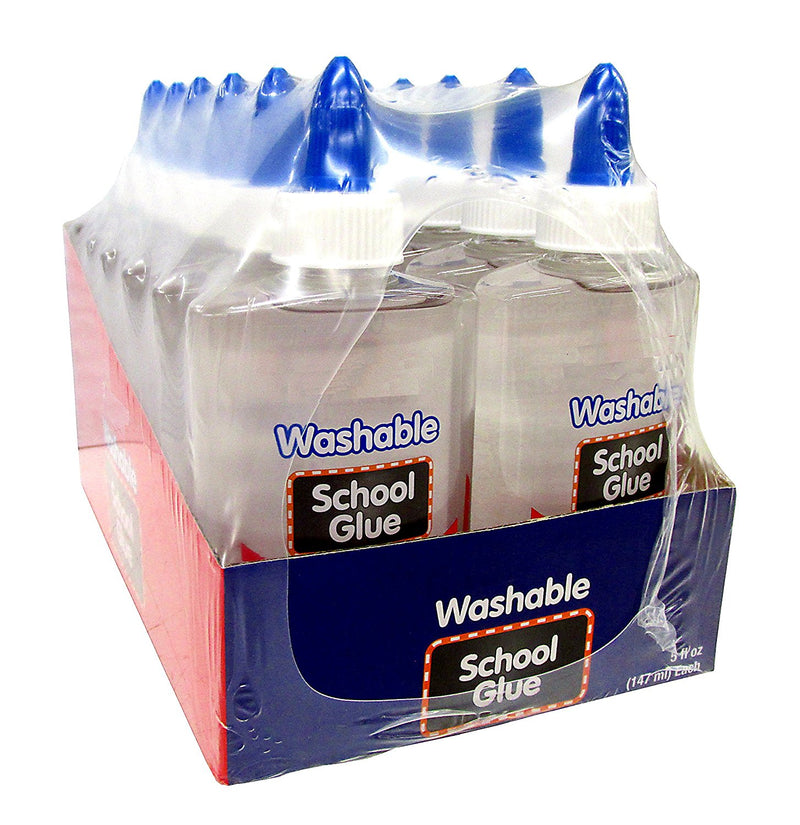 12 Bottles Bazic Liquid Washable School Glue Clear 150ML 1 Pack