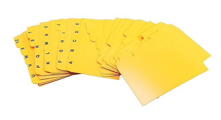 2 Sets Kamset Index Card Divider Set (25 A-Z 1-5 Cut + 25 Unlabeled 1-5 Cut + Case) - 2 Pack