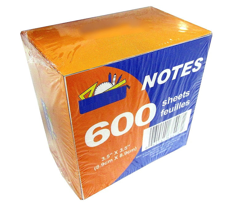 600 Sheets Kamset Sheet Paper in Cube Dispenser ( 3.5" x 3.5" ) White Non-sticky Notes 1 Pack