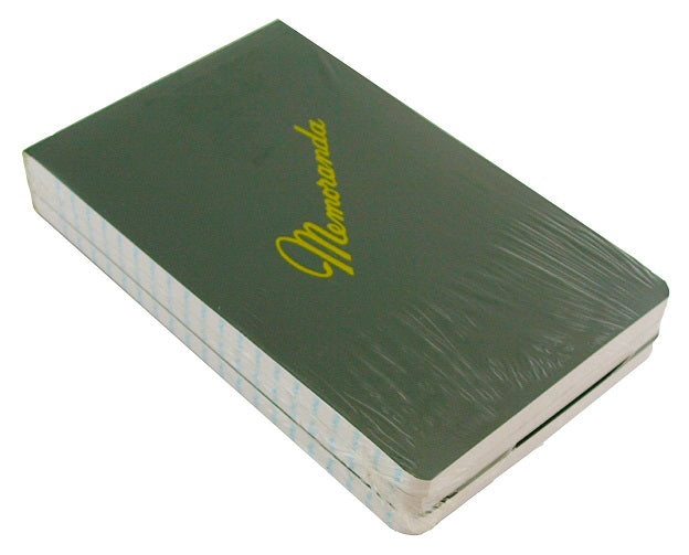 3 Pcs AbilityOne Memoranda Military Notebook  3 3⁄8” x 5 1⁄2” Ruled Dark Green 3 Pack