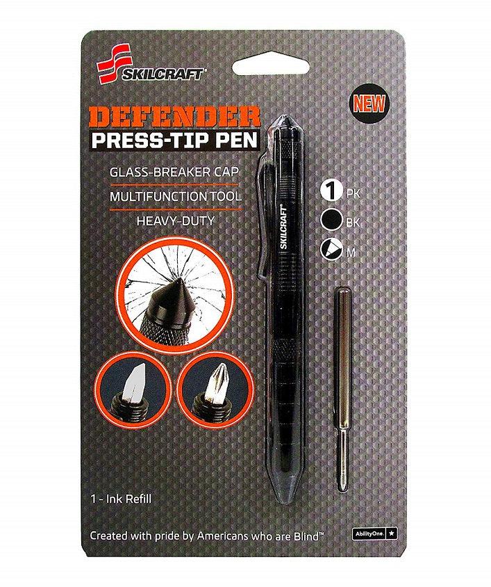Skilcraft Push Cap Bp Pen Retractable Medium 1 Mm Black Ink Barrel