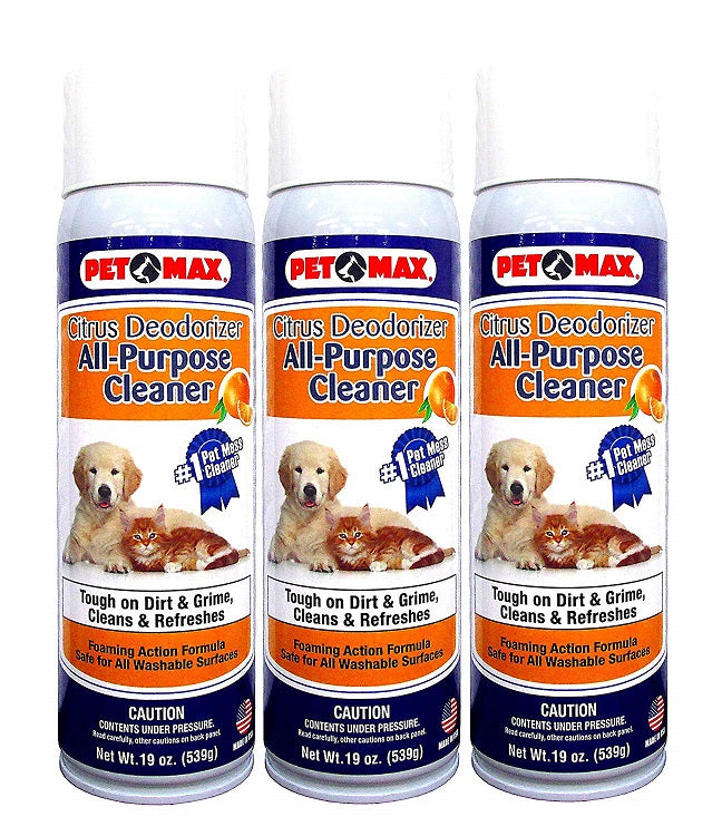 3 Pcs Max Professional Citrus Deodorizer All-Purpose Pet Cleaner (19oz) Blue - 3 Pack