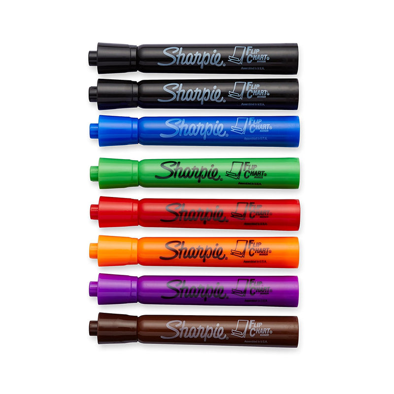 8 Pcs Sharpie Flip Chart Markers Bullet Tip Multicolor - 1 Pack