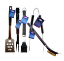 5-Pc Ai-De-Chef BBQ Grilling Fork 17”, Basting Brush 15”, Turning Spatula 17”, Tongs 16” and Cleaning Brush 12” Set - 1 Pack