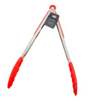 Silicone Spatula and 12" Tongs Set - Non-Stick Flexible Silicone Spatula - Non-Slip and Non-Stick Silicone Tongs, Locking Head - Dishwasher Safe - Heat Resistant up to 428ºF. Ai-De-Chef (2-Pack, Red)
