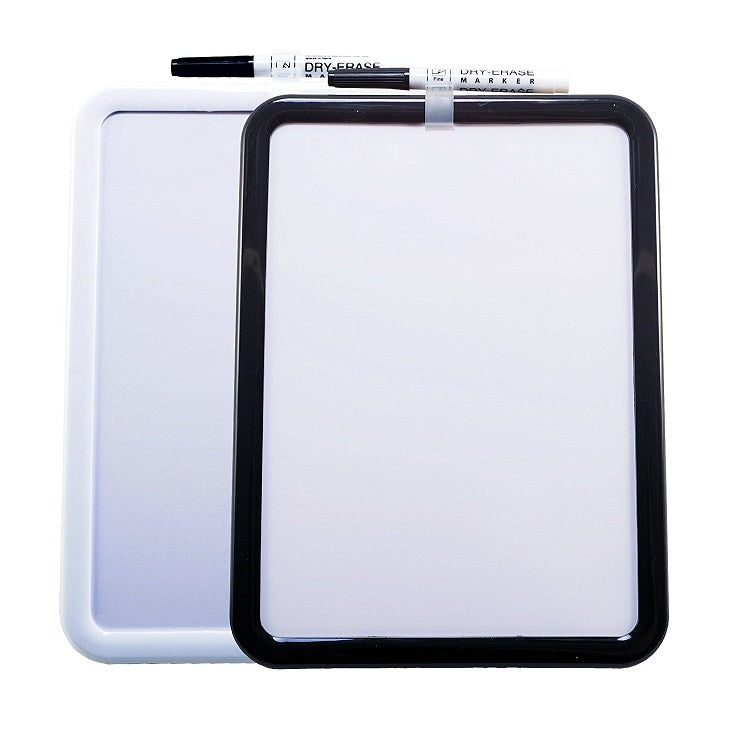 2Pcs Kamset Dry Erase Board 11.25" x 8.5" Black or White 2 Pack