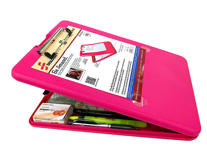 Skilcraft Lightweight Portable Storage Clipboard (8.50” X 11”) Polypropylene Fluorescent Pink 1 Pack