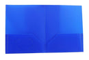 6 Pcs Three Leaf Two Pocket Poly Portfolio 4.5” Assorted Color - 6 Pack