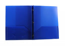 6 Pcs Three Leaf Two Pocket Poly Portfolio 4.5” with Prongs Assorted Color - 6 Pack