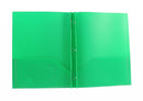 6 Pcs Three Leaf Two Pocket Poly Portfolio 4.5” with Prongs Assorted Color - 6 Pack