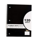 4 Pcs Three Leaf 3 Subjects Spiral Notebook (10.5' x 8')  College Ruled 120 Sheets Random Colors  (Blue, Black, Pink and Green) - 4 Pack