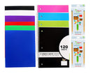 1 Set Three Leaf Back to School Set ( 6 Two-Pocket Poly Portfolio + 4 Subject Spiral Notebook + 24