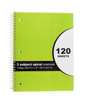 1 Set Three Leaf Back to School Set ( 4 Pcs Subject Spiral Notebook + 24