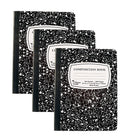 3 Pcs Three Leaf Composition Notebook 9 3⁄4 x 7 1⁄2  Wide Ruled 100 Sheets Black Marble Design 3 Pack