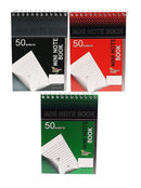 6 Pcs Three Leaf Spiral Personal Mini Notebook 4”x6” College Ruled 50 Sheets Random Colors - 2 Pack