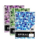 3 Pcs Three Leaf Spiral Bound Notebook (7'x5')  College Ruled 120 Sheets Stylish Colors 3 Pack