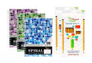 3 Pcs Three Leaf Back to School Set ( 3 Pcs Spiral Notebook (7'x5') + 24