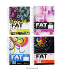 2 Pcs Three Leaf Spiral Fat Book Notebook (5.5' x 4') College Ruled 180 Sheets Random Design 2 Pack
