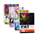 2 Pcs Three Leaf Spiral Fat Book Notebook (5.5' x 4') College Ruled 180 Sheets Random Design 2 Pack