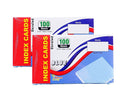 100 Sheets Three Leaf Index Cards 3” x 5” Unruled Blue - 2 Pack