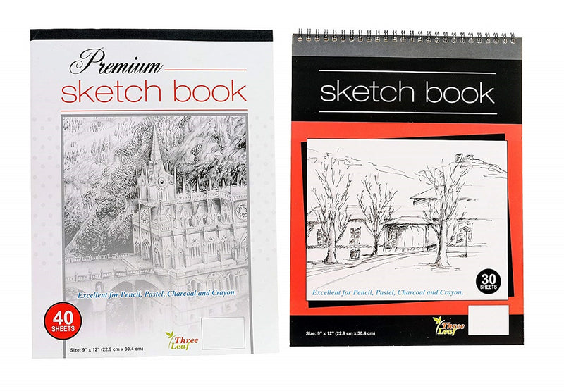 3Leaf Sketchbooks (1 Premium + 1 Wired) 9'x12' Off-white Sheets - Northland  Wholesale