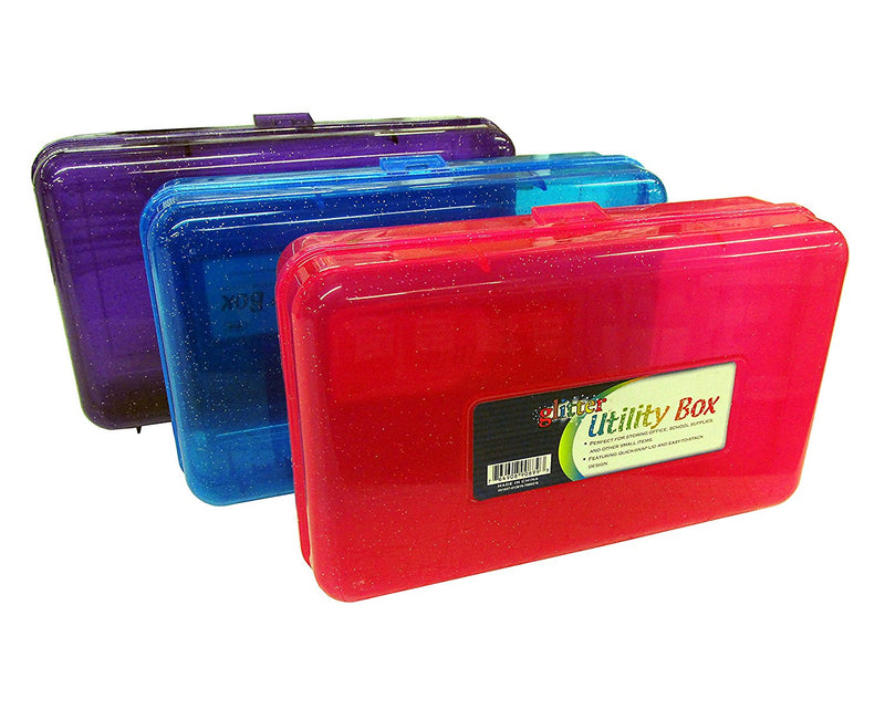 Bazic Glitter Utility Storage Box, Assorted, 3 Pack - Northland Wholesale