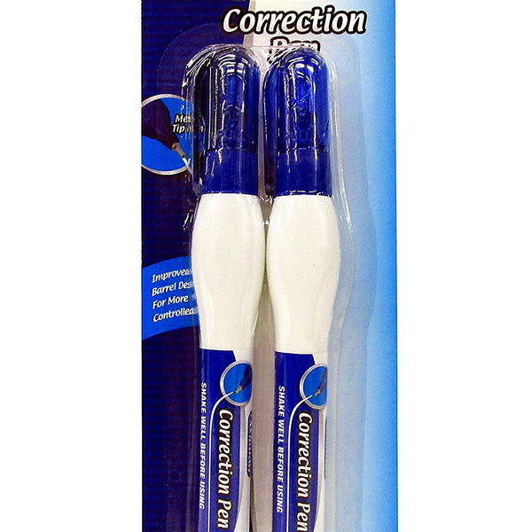 BAZIC Correction Pen Precise Metal Tip White Out (2/Pack), 1-Pack