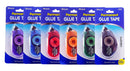 Bazic Glue Set (2 Washable Clear School Glue + 2 Permanent Glue Tape) - 1 Set