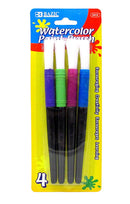 4 Pcs Bazic Kids Watercolor Paint Brushes 1 Pack