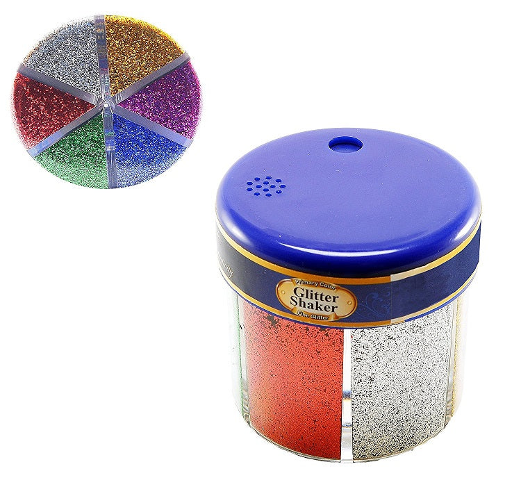 6 Colors Bazic Glitter Shaker 2.17 oz. (Blue, Green, Red, Silver, Gold, Pink) 1 Pack