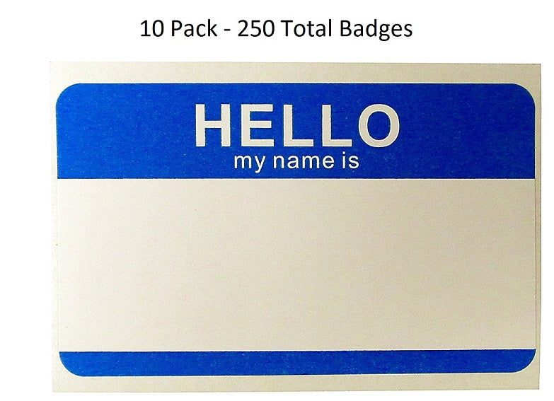 Bazic 10 Pack "HELLO my name is" Name Badge Label (25-per pack)
