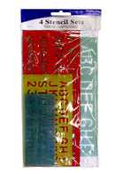 4 Pcs Bazic Plastic Lettering Guide Stencil Set (Letter Size: 10, 17, 20, 27mm) Upper Lower Case Alphabet and Numbers