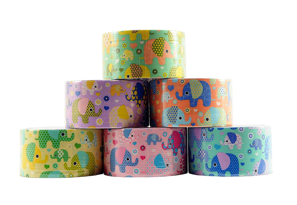 6 Bazic Elephant Themed Decorative Duct Tapes Set (1.88