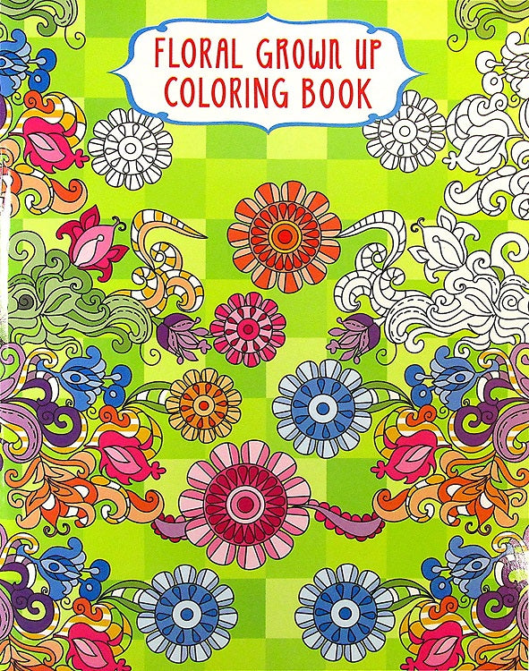 4 Books Bazic Adult Unique Floral Themed Coloring Books 1 Set