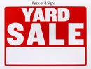 8 Pcs Bazic "Yard Sale" Signs (9" x 12”) Durable & Weatherproof - 1 Pack