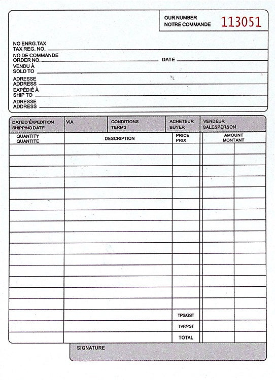 2 Pcs Kamset  Invoice Book 50 Sheet 5.25" x 7.25" White & Canary Carbonless - 2 Pack