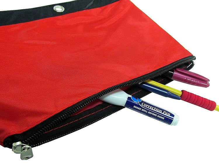 Kamset Pencil Pouch 9.75" x 7.5" Assorted Colors 3 Pack