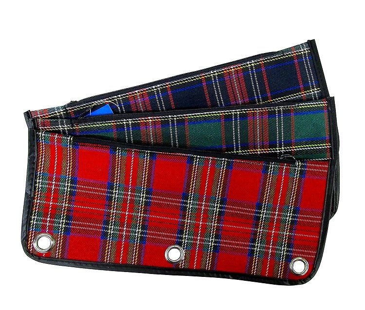 3- Compartment Five Star Plaid Pouch Assorted Designs 3 Pack
