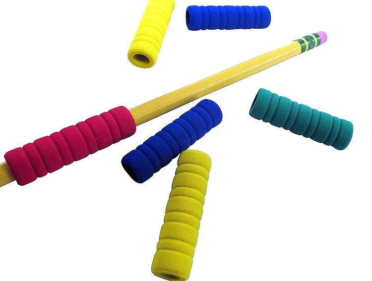 Kamset 8 Pack Soft Foam Pencil Grips, Assorted Colors, 1.5-Inch Long