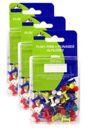 300 Pcs Kamset Push Pins Assorted Color - 3 Pack