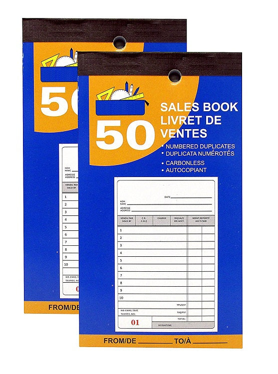 2 Pcs Kamset Sales Order book 50 Sheet 3.5" x 6" White-Canary Carbonless - 2 Pack