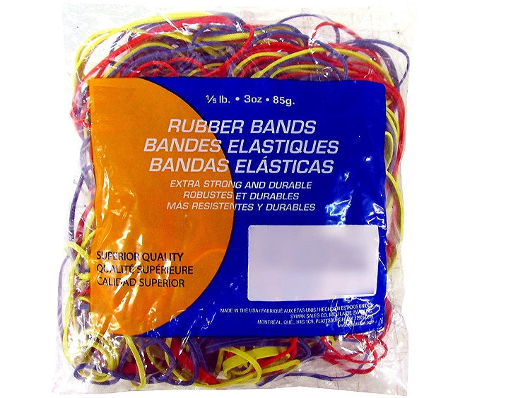 Bazic Rubber Bands Assorted Dimensions (3 oz - 85 g) Multi-Color - 1 Bag