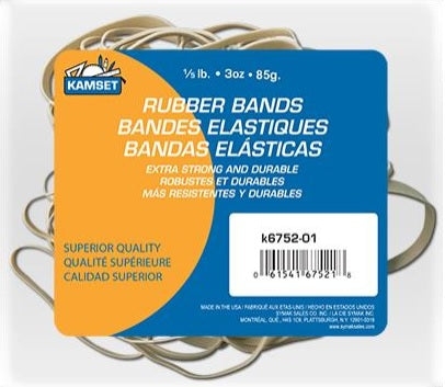 150 Pcs Kamset Rubber Bands Assorted Dimensions (3 oz - 85 g) Natural - 1 Bag